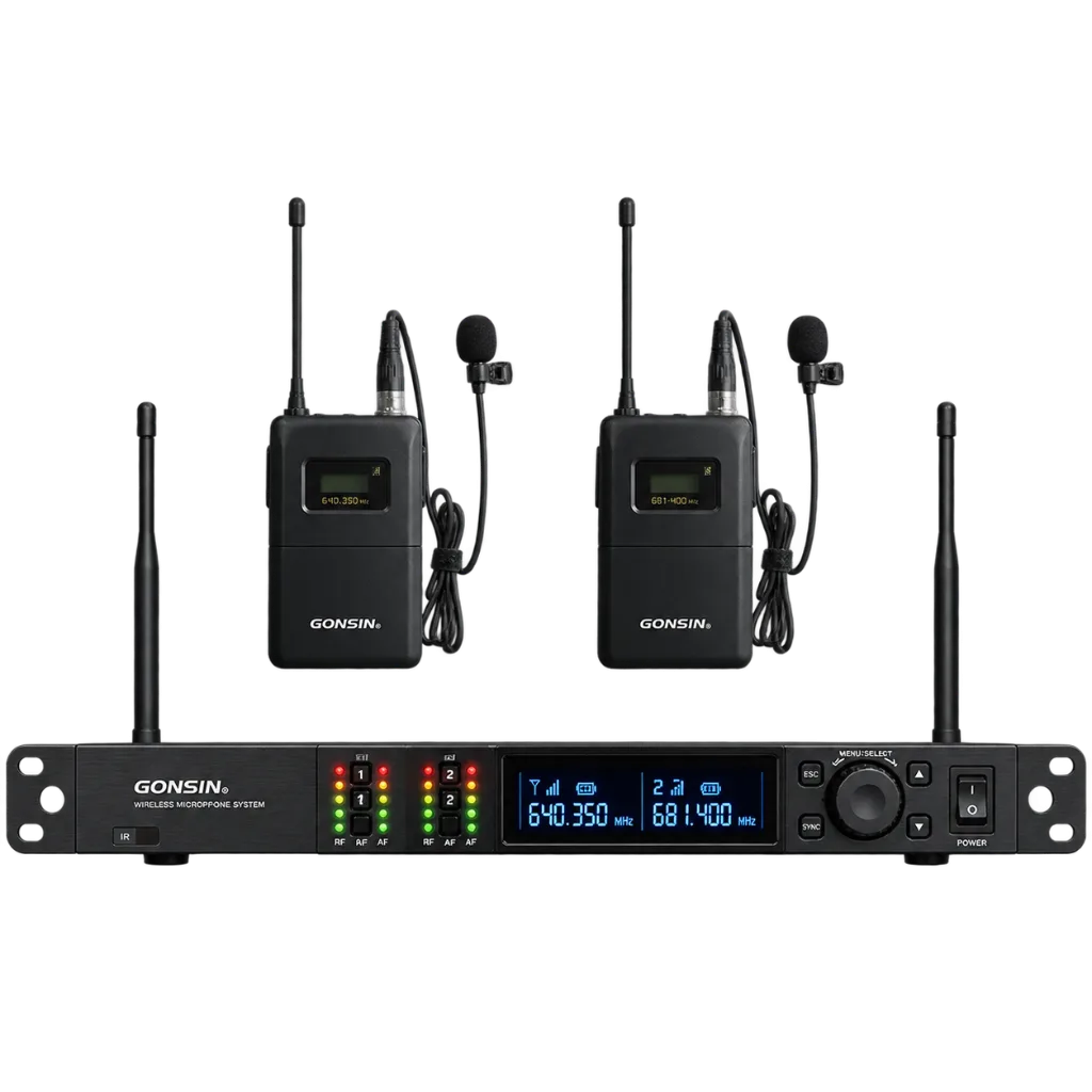 Sistem de microfon wireless UHF cu lavalieră Gonsin GX-U302B-X